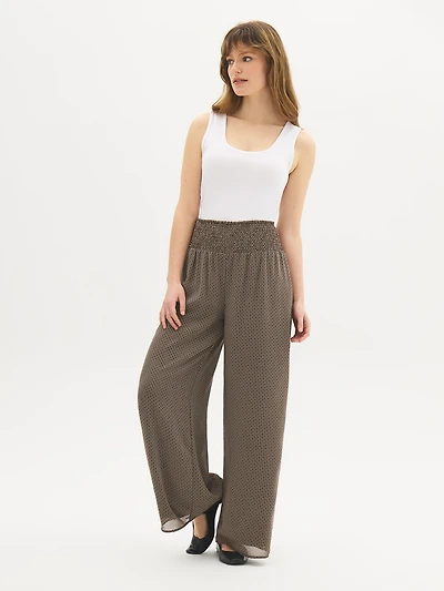 Printed Chiffon Palazzo Pants