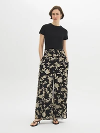 Printed Chiffon Palazzo Pants