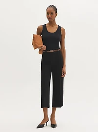 Belted Crepe Gaucho Pants