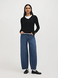 Jean ballon en mélange de coton