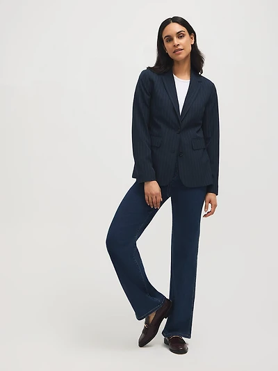 Cotton-Blend Wide-Leg Jeans