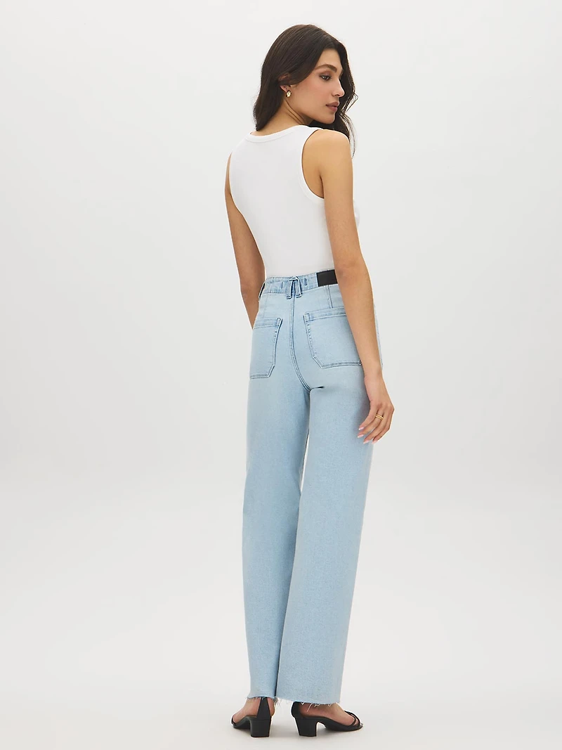Cotton-Blend Raw Edge Jeans