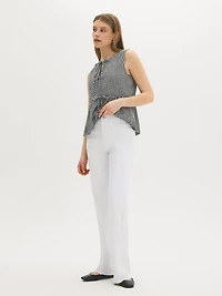 Jean en mélange de coton à bords effilochés