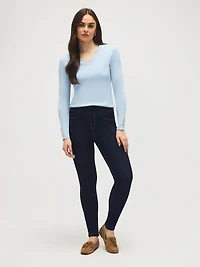 Jean extensible à jambe ajustée en mélange de coton