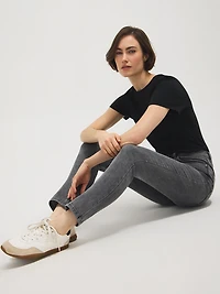 Cotton-Blend High-Waisted Skinny Jeans