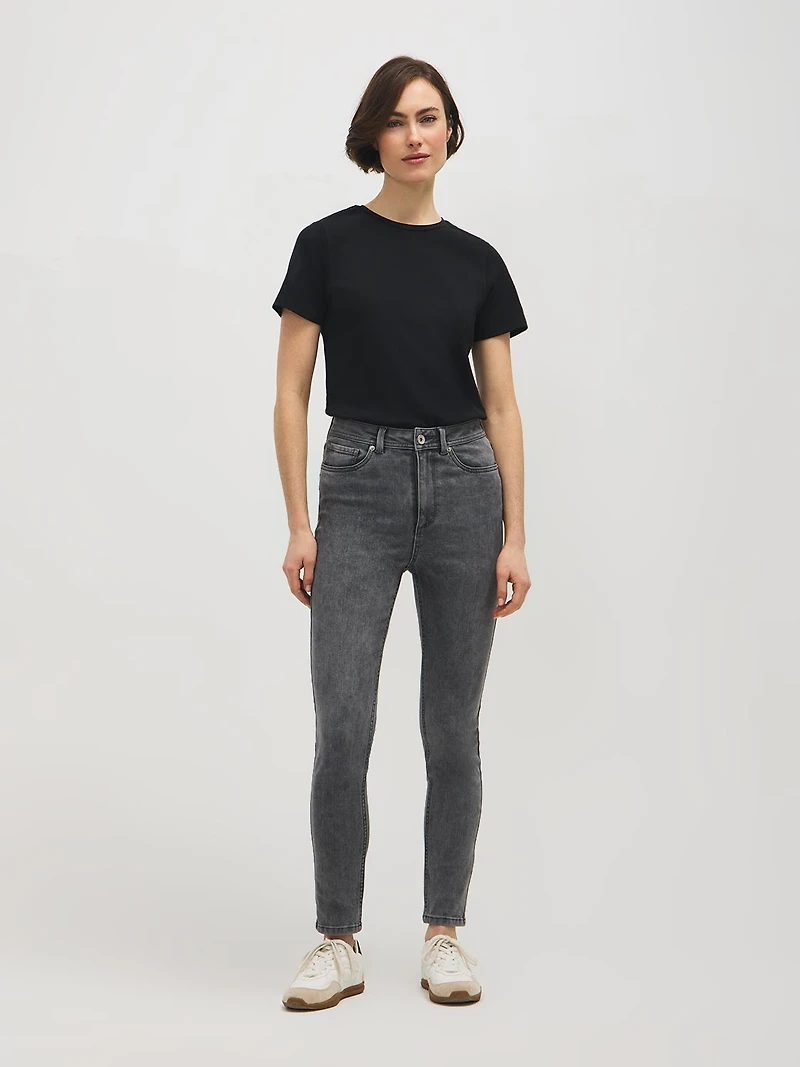 Cotton-Blend High-Waisted Skinny Jeans