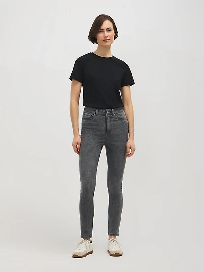 Cotton-Blend High-Waisted Skinny Jeans