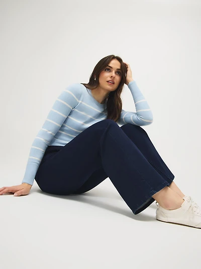 Drawstring Wide-Leg Jeans