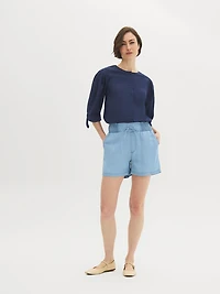 Short en denim à enfiler