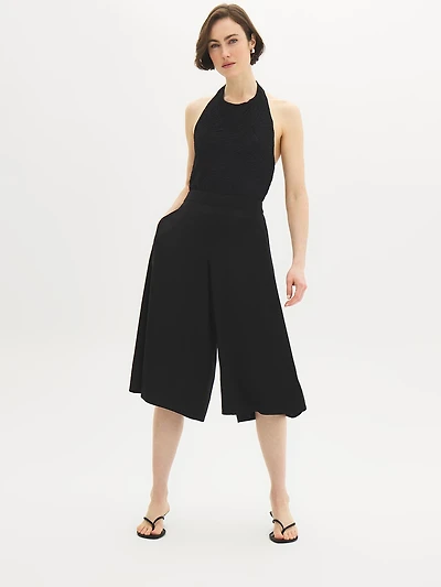 Twill Gaucho Capri Pants