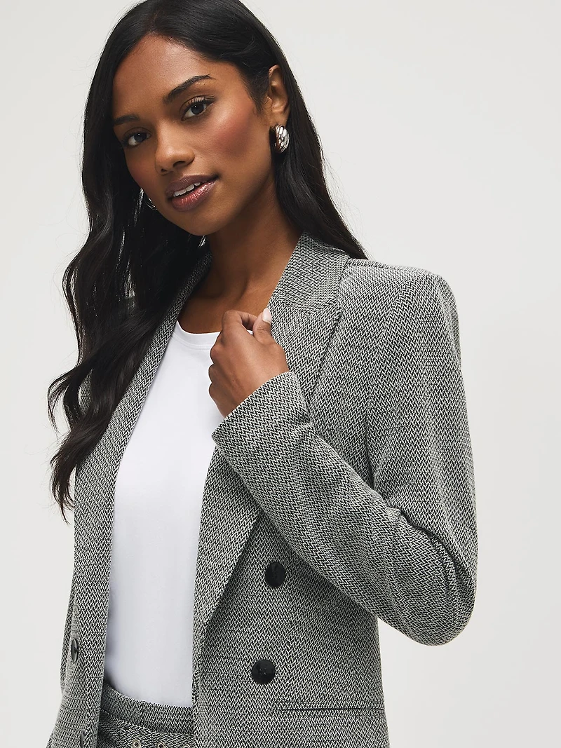 Jacquard Double-Breasted Blazer