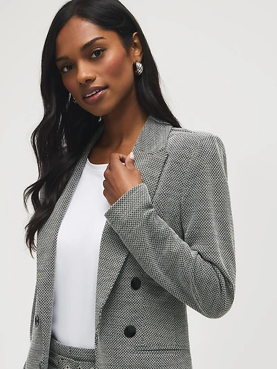 Jacquard Double-Breasted Blazer