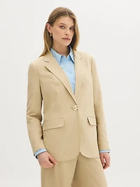 Linen-Blend Blazer