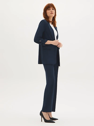 Open-Front Crepe Blazer