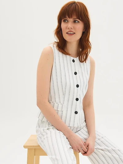 Veste sans manches à rayures