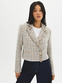Blazer en tricot bouclé à double boutonnage