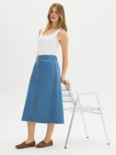 A-Line Denim Skirt