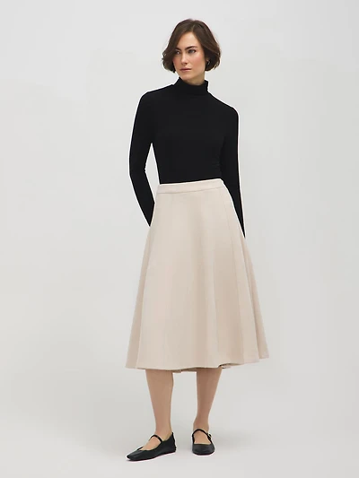 Faux Suede Panel Skirt