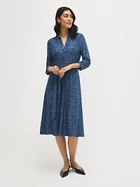 Robe chemise boutonnée à motif floral