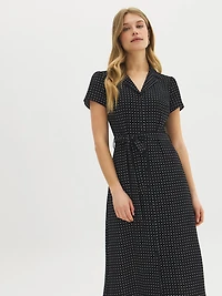 Polka Dot Midi Shirt Dress