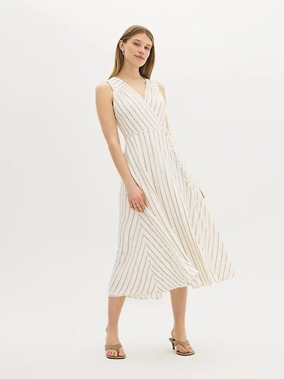 Striped Fit & Flare Midi Dress