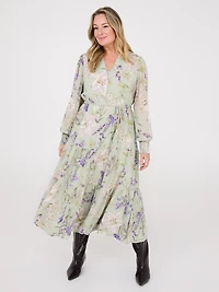Floral Print Tiered Maxi Dress