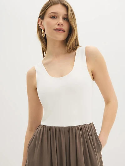 2-Piece look Cotton-Blend Jumpsuit