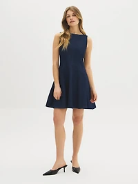 Cotton-Blend Denim Panel Dress