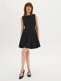 Sleeveless Boat Neck Mini Dress