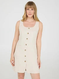 Sleeveless Linen Blend Blazer Dress