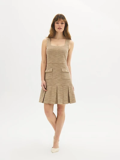 Sleeveless Boucle Mini Dress