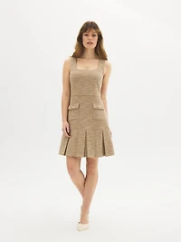 Sleeveless Boucle Mini Dress