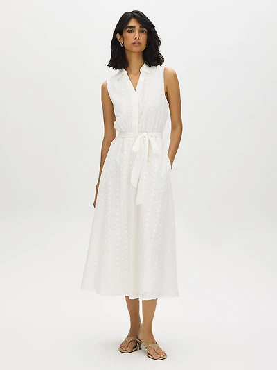 Cotton Eyelet Midi Dress