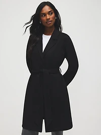Faux Suede Mid-Length Coat