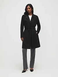 Faux Suede Mid-Length Coat