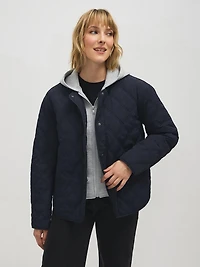 Quilted Jacket With Removable Hood