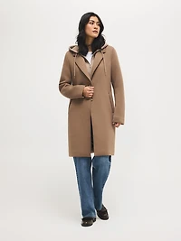 Manteau mi-long avec capuche amovible