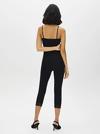 Lace Trim Capri Leggings