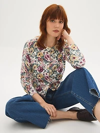 Floral Jersey Cardigan
