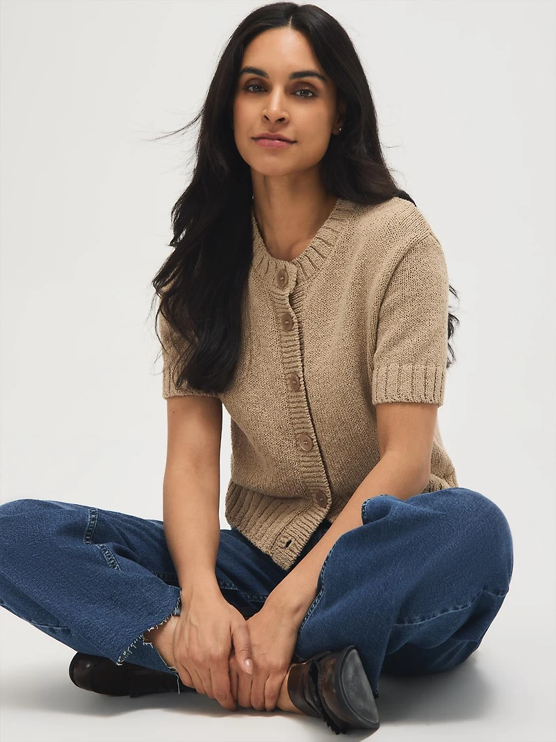 Cardigan en mélange de coton