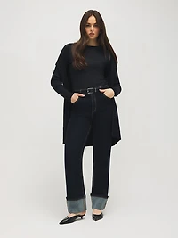 Long cardigan côtelé