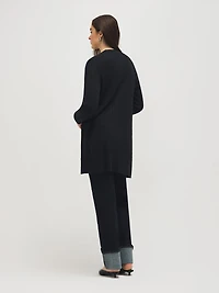 Long cardigan côtelé