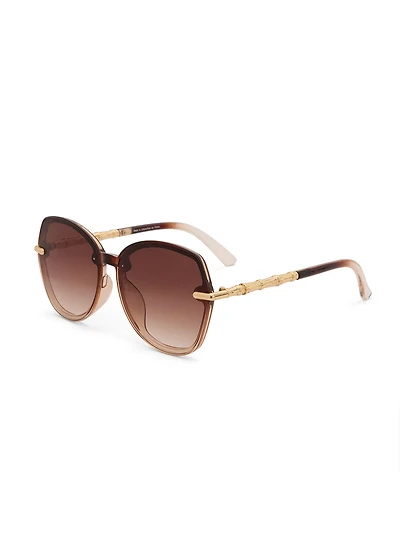 Lunettes de soleil rondes à monture transparente