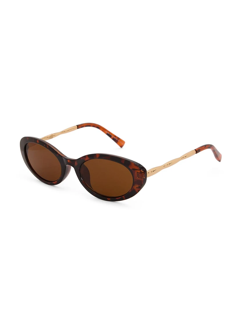 Tortoise Oval Frame Sunglasses