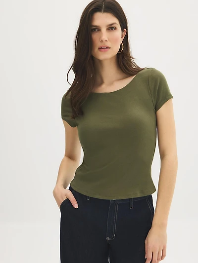 T-shirt en coton avec coussinets intégrés