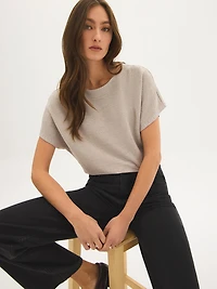 Two-Tone Boat Neck Top