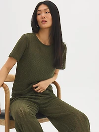 Haut en crochet à manches courtes