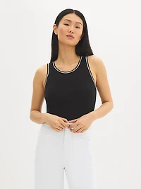 Camisole côtelée en mélange de coton