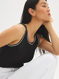 Camisole côtelée en mélange de coton