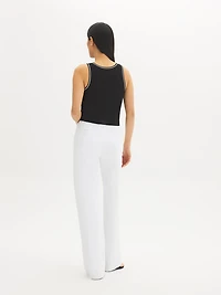 Camisole côtelée en mélange de coton